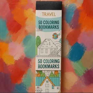 Travel Coloring Bookmarks • 50 Pack • Relaxation Adult Coloring Set